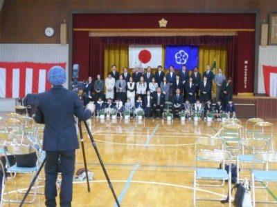 入学式後の写真撮影