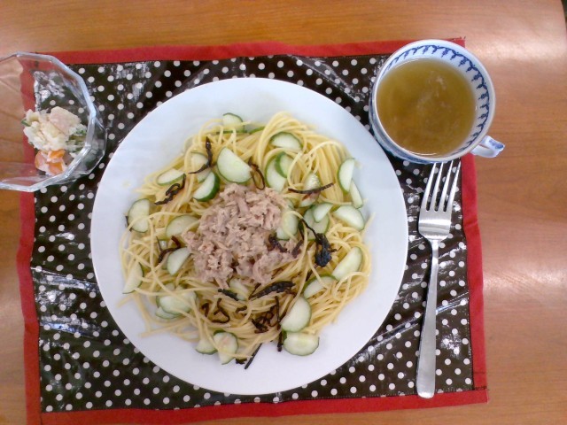 きゅうりとツナの冷製和風パスタ