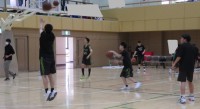 試合前のアップ