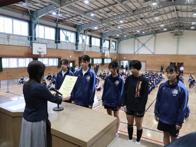 表彰　バドミントン部