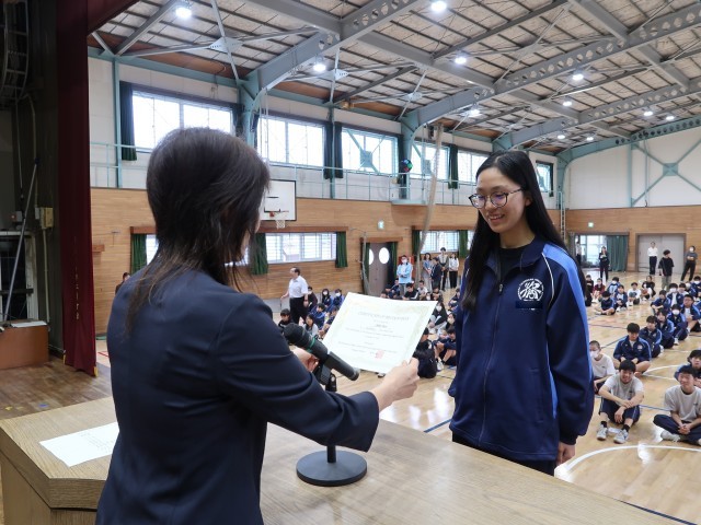 表彰　英語発表会